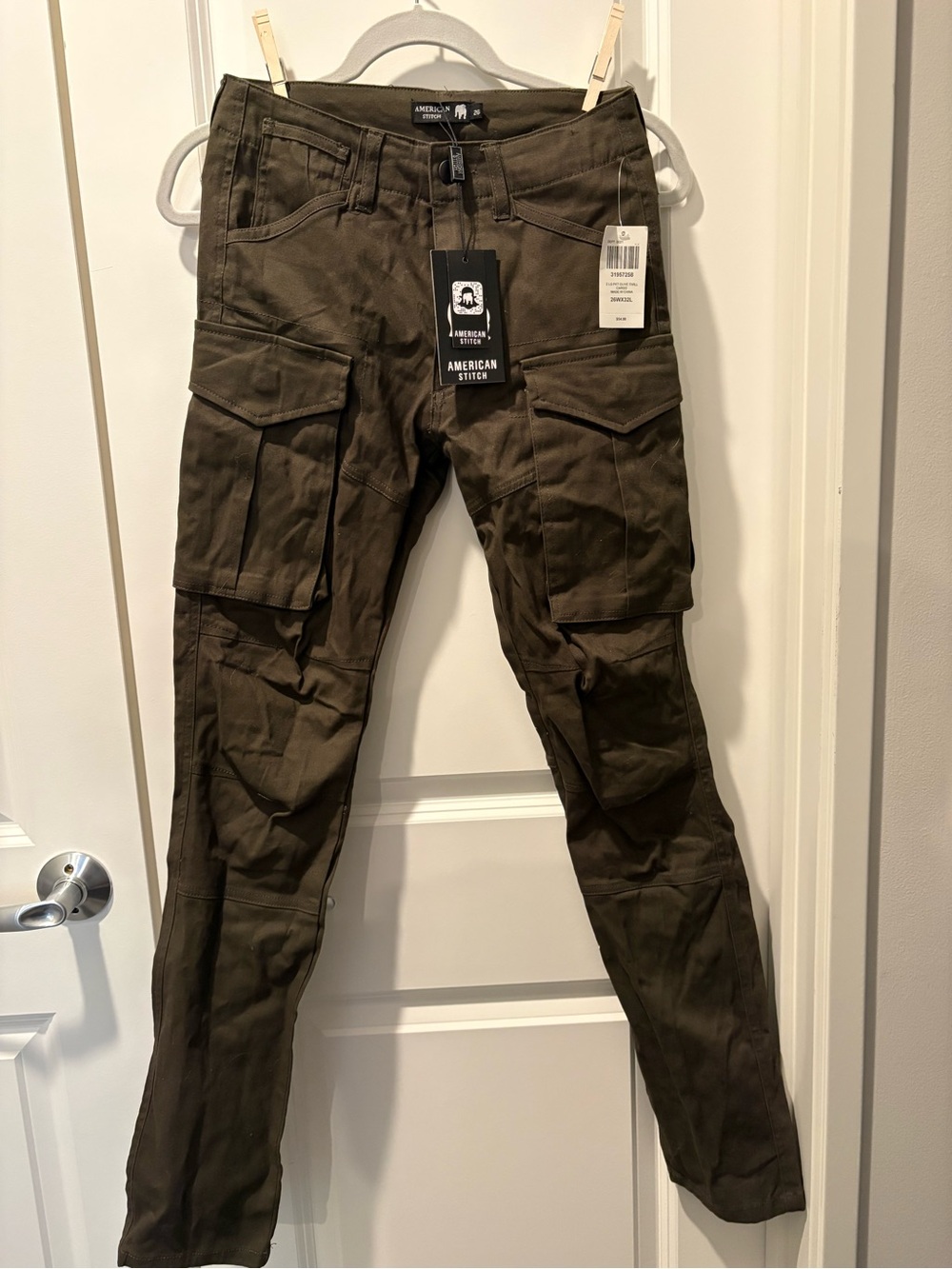 American Stitch Olive Green Slim Cargo Pants